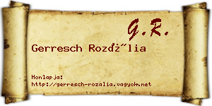 Gerresch Rozália névjegykártya